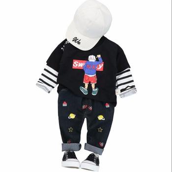 NEW Spring Autumn Baby Boys Girls Clothes Children Cartoon Letter Infant T-Shirt Pants 2Pcs Sets Toddler Clothing Kids Tracksuit